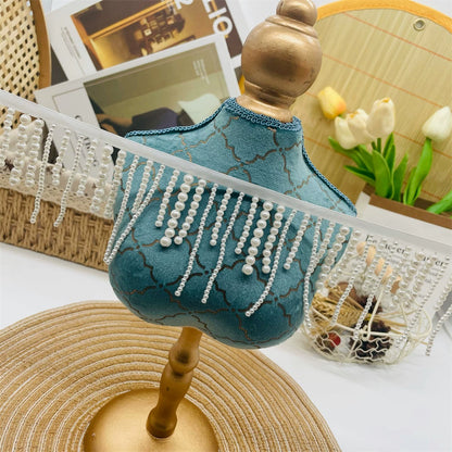 3696 Ancho 7,5 cm con flecos pequeños y fragantes cuentas de viento hechas a mano, cuentas de uñas, accesorios de encaje, bricolaje, ropa, cortinas, accesorios de decoración de sofá