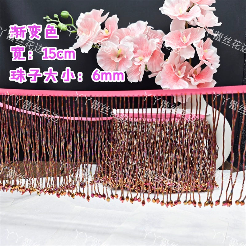 Tubo de cuentas de industria pesada de 15 cm de ancho, colgante de encaje de cristal, accesorios de ropa para vestido de novia, accesorios de bricolaje