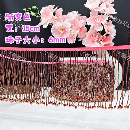 Tubo de cuentas de industria pesada de 15 cm de ancho, colgante de encaje de cristal, accesorios de ropa para vestido de novia, accesorios de bricolaje