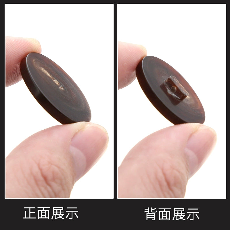 3462★ Gabardina con botones de cuerno real, abrigo con botones redondos, ropa superior, botones negros para mujer, traje de hombre, accesorios con botones para traje