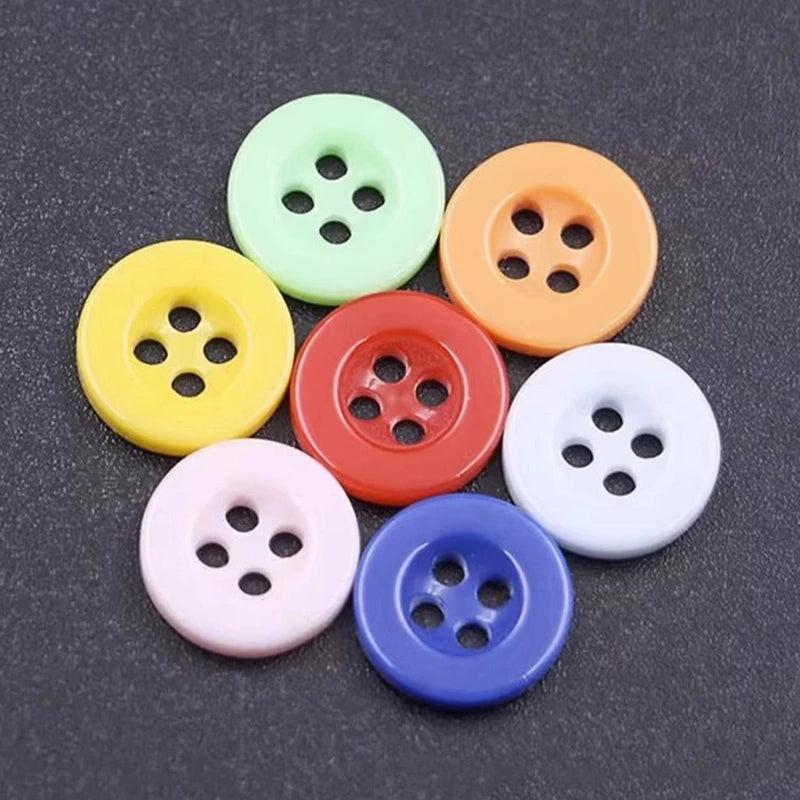 3348★  Color wide-edged round shirt buttons Children's kindergarten creative handmade material package Candy button painting material