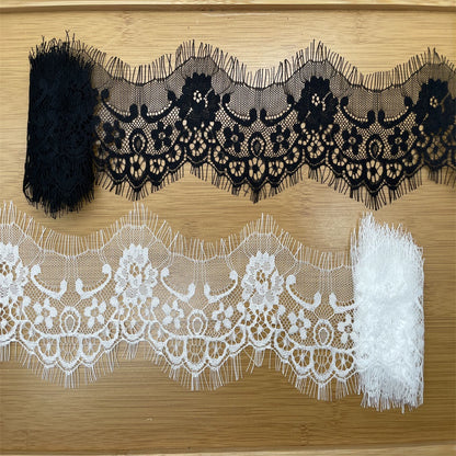 3763 Tres metros de largo y 8 cm de ancho, pestañas finas, encaje, accesorios de encaje hechos a mano, ropa de bricolaje, dobladillo de falda, cinturón decorativo