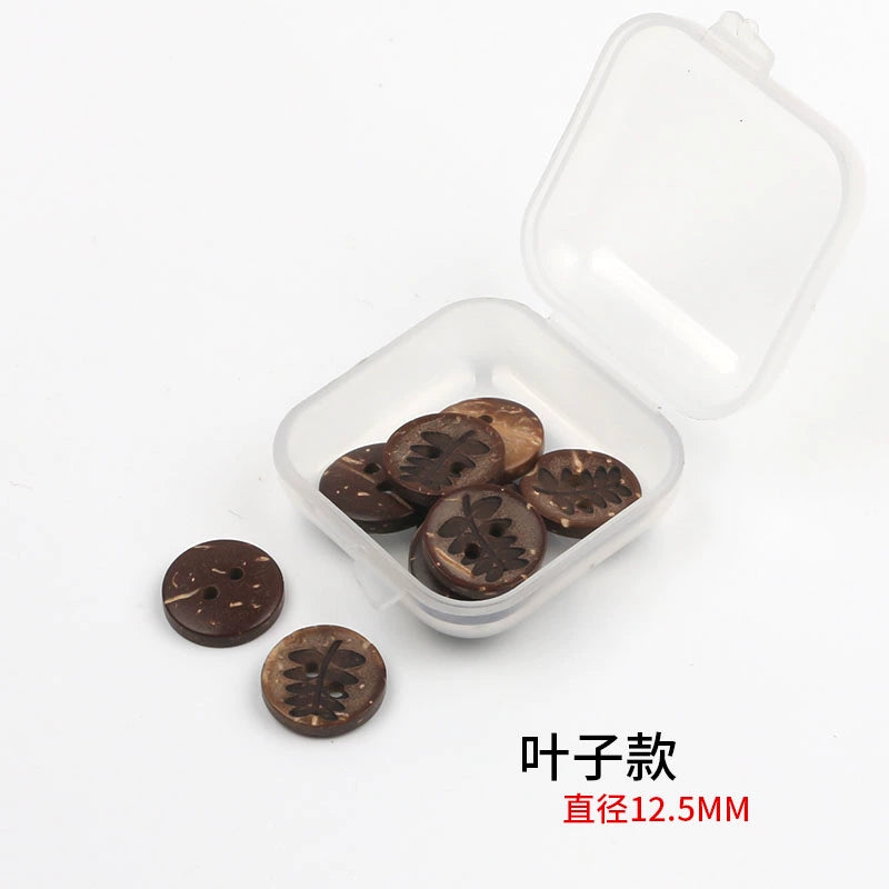 3352★  Coconut Round Shirt Button Women's Button Painted Shirt Small Button DIY Handmade Clothes Wooden Button Coconut Shell Wood