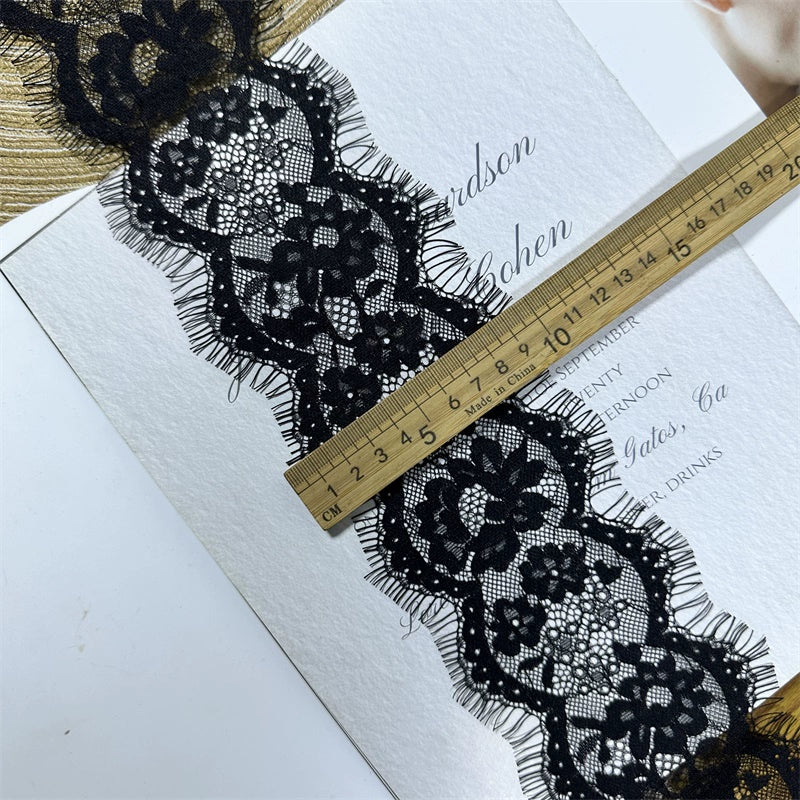 3738 Exquisitas pestañas blancas y negras con encaje para unir ropa, materiales decorativos, bricolaje, escote, mangas, tirantes, ayudas de costura