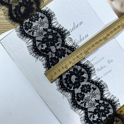 3738 Exquisitas pestañas blancas y negras con encaje para unir ropa, materiales decorativos, bricolaje, escote, mangas, tirantes, ayudas de costura