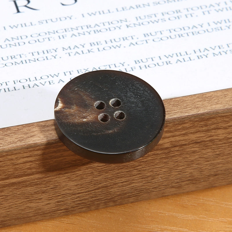 3463★ Botones de cuerno real para hombre, traje, chaqueta, pantalón, botones de alta gama, abrigo de cachemira para mujer, botones negros Daquan