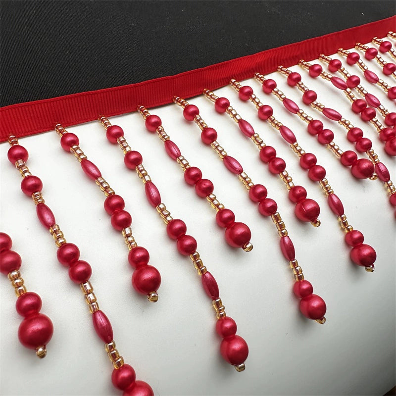 3681 Accesorios de encaje con borlas verticales para industria pesada, cortinas hechas a mano, decoración de lámparas de escritorio para ropa de boda, ancho 10 cm