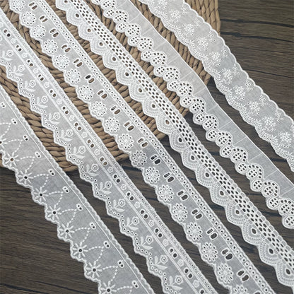 3797 Tela de algodón puro de alta calidad con borde hueco y encaje ondulado, ropa de muñeca DIY, falda, ropa, empalme, accesorios para el hogar