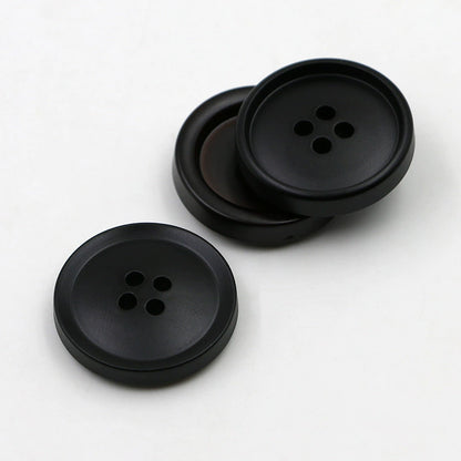 3431★ Botones negros de cuatro ojales para abrigo de hombre, blazer, botones ABS, gabardina de moda, abrigo, pantalones, botones de camisa