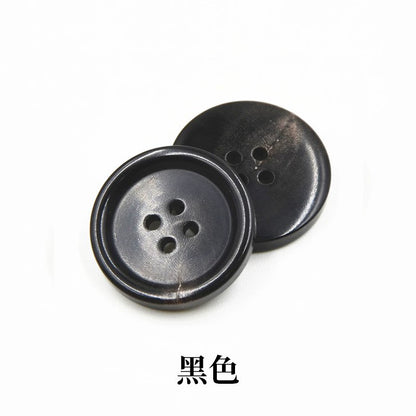 3456★ Botón de cuerno marrón negro con cuatro ojales, botón redondo con borde fino para chaqueta de cuero de traje informal formal para hombres y mujeres