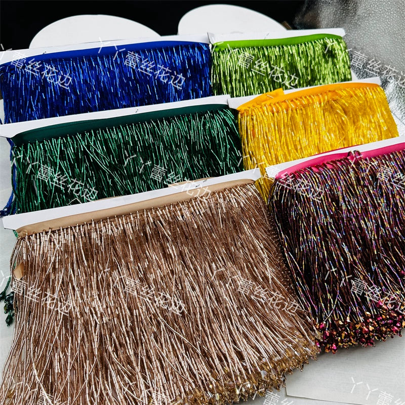 Tubo de cuentas de industria pesada de 15 cm de ancho, colgante de encaje de cristal, accesorios de ropa para vestido de novia, accesorios de bricolaje