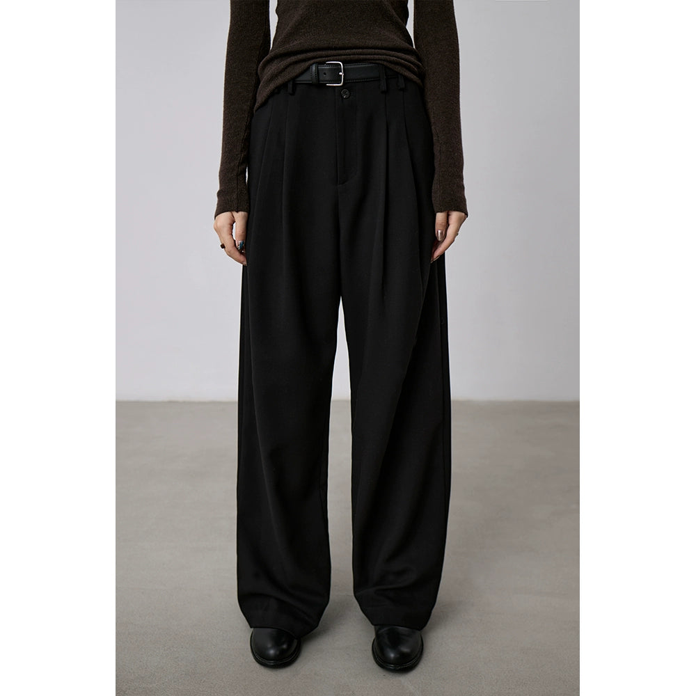 [Oferta especial por tiempo limitado] Pantalones pitillo, pantalones de traje informales antiarrugas, pantalones de fregado rectos de cintura alta y sueltos para mujer 