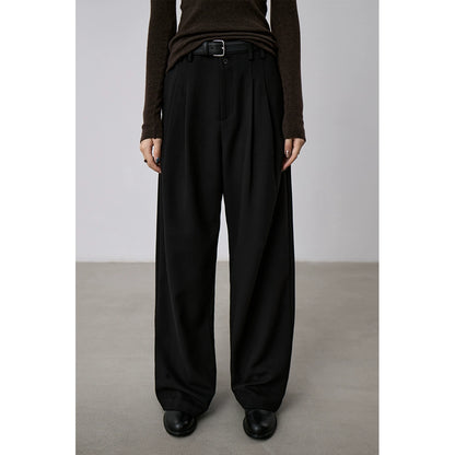 [Oferta especial por tiempo limitado] Pantalones pitillo, pantalones de traje informales antiarrugas, pantalones de fregado rectos de cintura alta y sueltos para mujer 