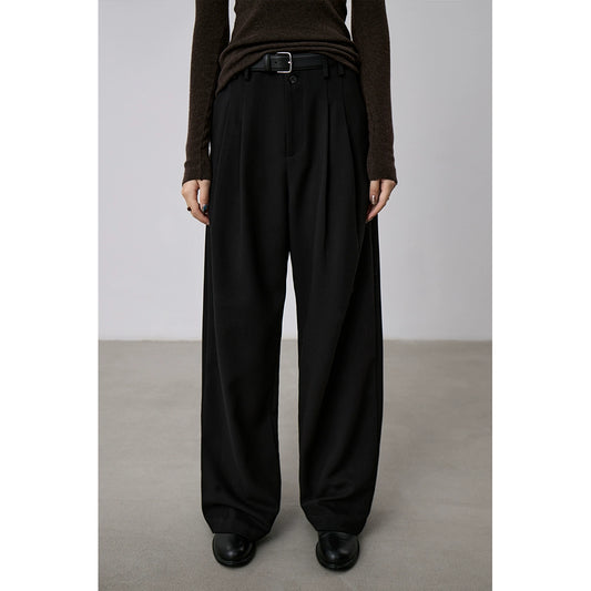 [Oferta especial por tiempo limitado] Pantalones pitillo, pantalones de traje informales antiarrugas, pantalones de fregado rectos de cintura alta y sueltos para mujer 