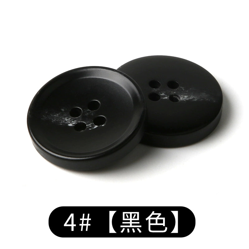 3447★  suit buttons round resin coat button trench coat jacket top versatile clothes white men's and women's black buttons