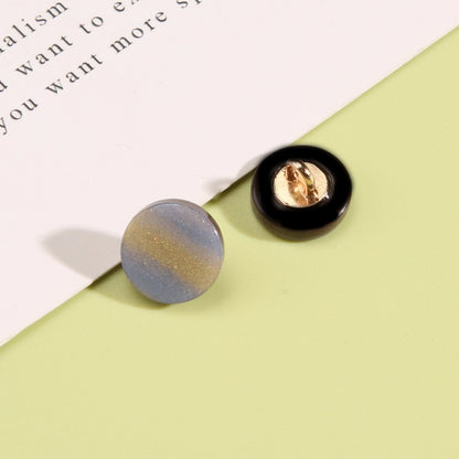 3331★  Round high-end men's and women's white shirt decorative button cardigan shirt cuffs neckline versatile button chiffon buttons