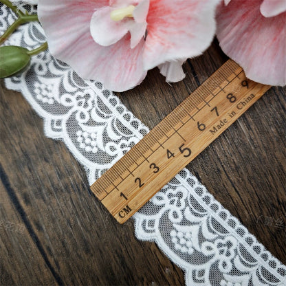 3821 Fil de coton blanc de haute qualité brodé en dentelle, nœud, accessoires pour cheveux, chapeau pour enfants, bord de jupe, bord en dentelle Lolita