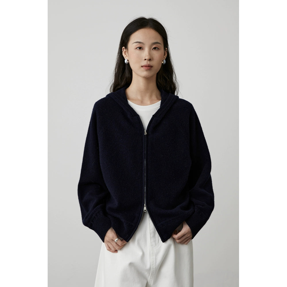 [Suéter Berry] CAREMIND Suéter con capucha y cremallera de cuatro colores y doble cabeza Chaqueta de punto Chaqueta superior para mujer Otoño 