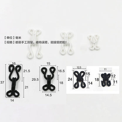 3502★ Gancho de cuello de tela, hebilla resistente al viento, hebilla oculta, hebilla de par invisible, botón de tela blanco y negro, gancho de hebilla resistente al viento.