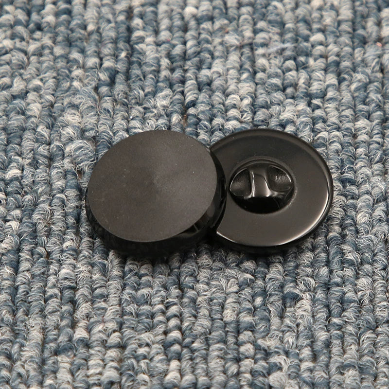 3446★ Botones redondos negros para abrigo, moda femenina, versátil, de lana, para suéter, chaqueta, cárdigan, gabardina, botones pequeños