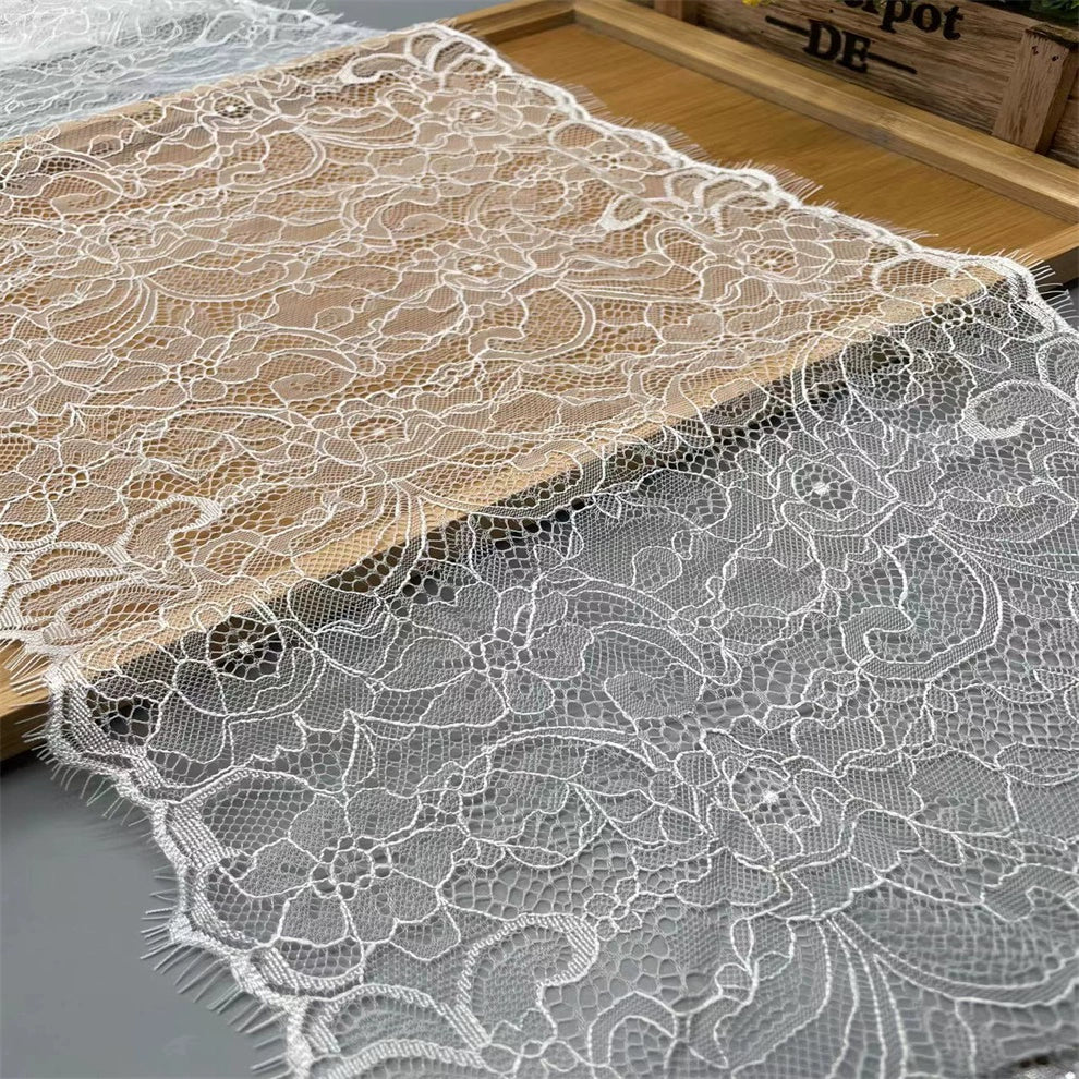 3751 Precio de tres metros, ancho 30 cm, suave y agradable para la piel, exquisitos accesorios de encaje de pestañas europeas, superficie de falda de ropa de bricolaje
