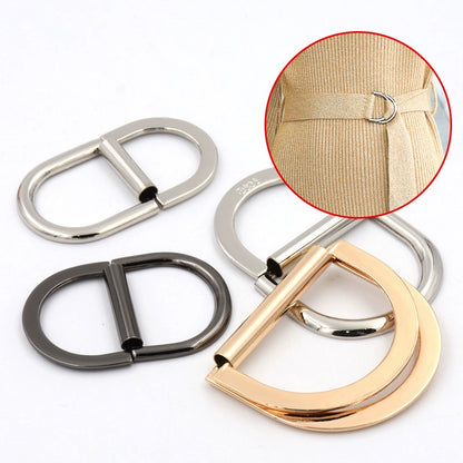 3523★ Botón de metal Botón en D, botón de ajuste del cinturón del abrigo de mujer Anillo en D Botón en D, botón de la correa de la mochila del equipaje