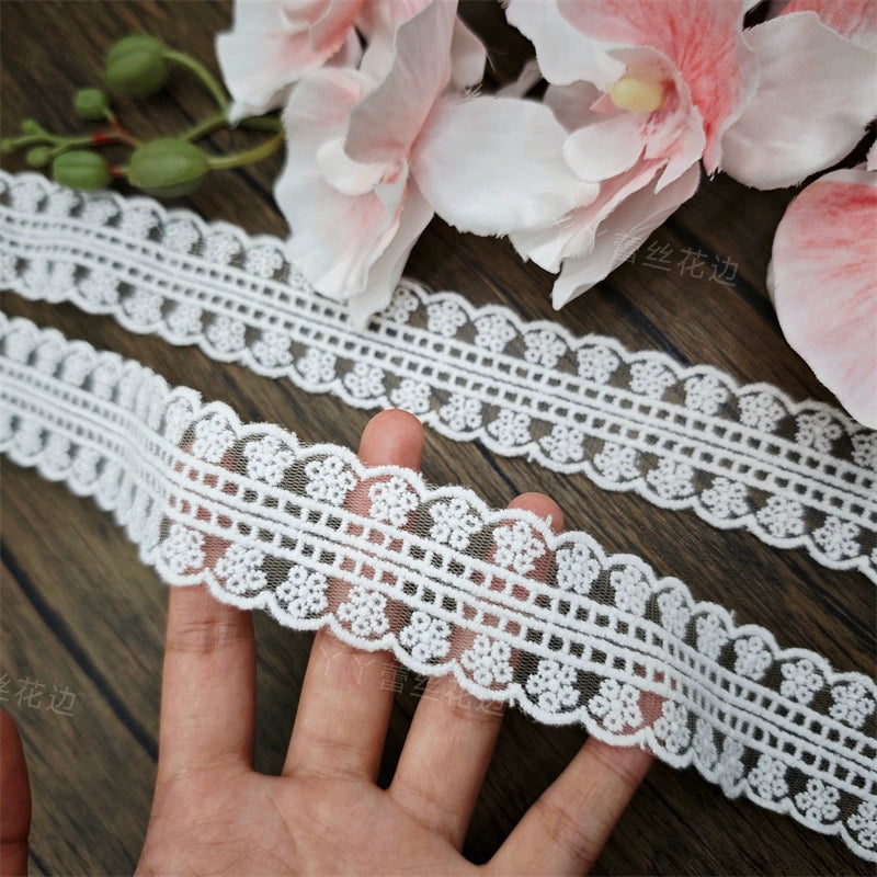 3824 Nouveaux accessoires de dentelle brodée en maille blanche DIY matériaux de tissu faits à la main vêtements pour enfants vêtements pour bébé Lolita