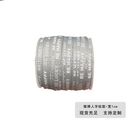 3875 Spot 1 cm tira de ribete con estampado de letras en espiga de colores para accesorios, correa de cuello trasero, tira lateral para ropa