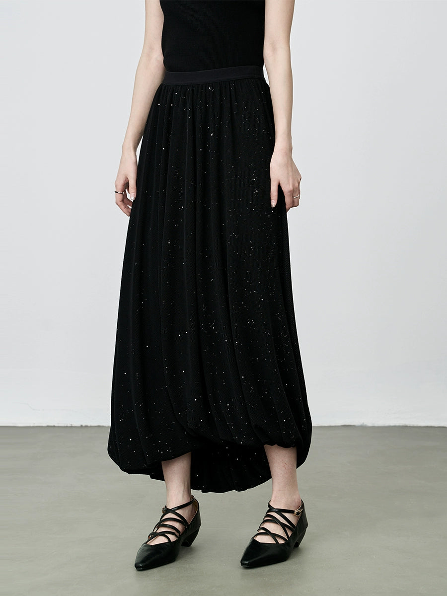 Falda fina negra estilo Hepburn de CAREMIND, falda fina irregular de lujo a la moda, ligera, para mujer 