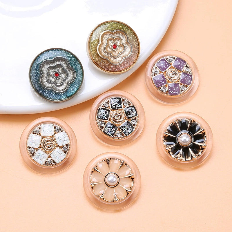 3490★ Gabardina con botones de punta de metal para mujer, botones decorativos versátiles, ropa, suéter, pijama, botones redondos grandes