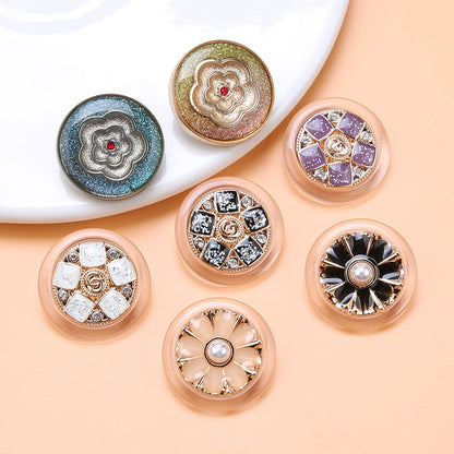 3490★ Gabardina con botones de punta de metal para mujer, botones decorativos versátiles, ropa, suéter, pijama, botones redondos grandes