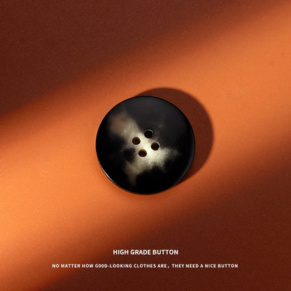 3296★  High-grade natural real horn buttons round wide edge beige buttons coat suit shirt clothes wool sweater buttons