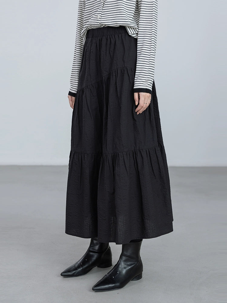 [Oferta especial por tiempo limitado] Falda con textura de nicho "Dusk" para mujer, vestido arrugado con textura de alta gama diseñado 