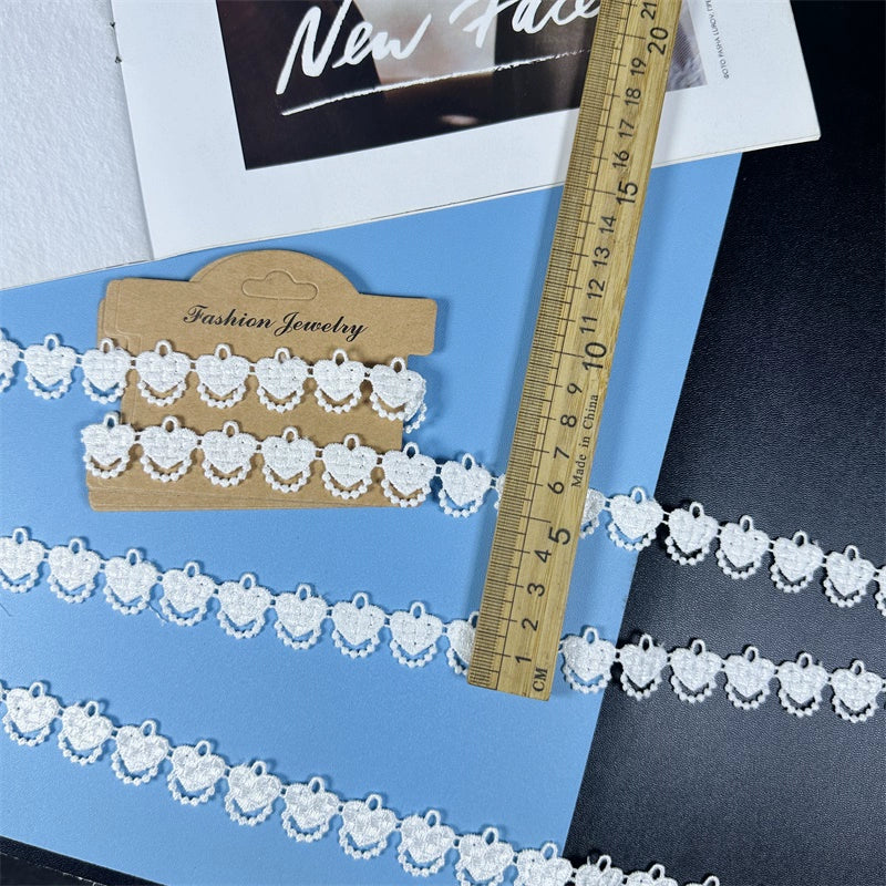 3675 Exquisita ropa de bebé de encaje bordado soluble en agua blanco Lolita, accesorios de encaje duro, ropa, encaje decorativo hecho a mano