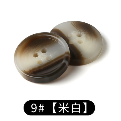 3447★  suit buttons round resin coat button trench coat jacket top versatile clothes white men's and women's black buttons