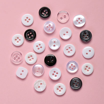 3358★  Versatile shirt buttons round transparent black and white buttons men's and women's shirts shirt cardigan polo shirt colored buttons