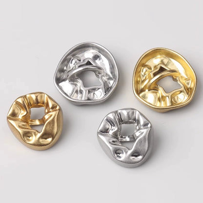 3261★  Irregular metal hollow buttons Versatile coat trench coat gold buttons blazer top silver buttons