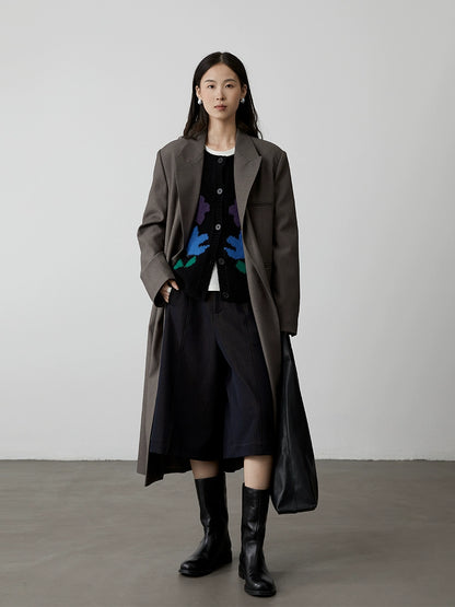 [Suéter de jardín] Chaqueta tipo cárdigan con cuello redondo y flores de colores de CAREMIND, top de punto clásico de otoño 