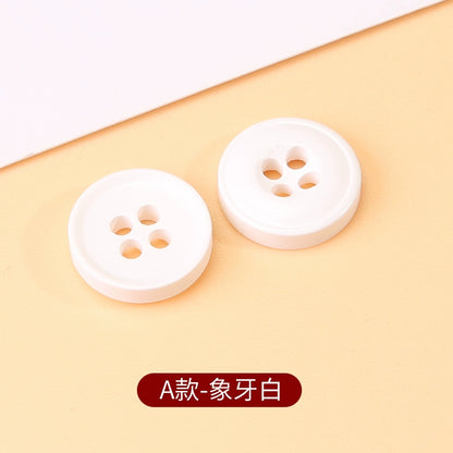 3403★  Color round four-eye shirt buttons children's sweater cardigan versatile buttons clothes jacket high-end button accessories