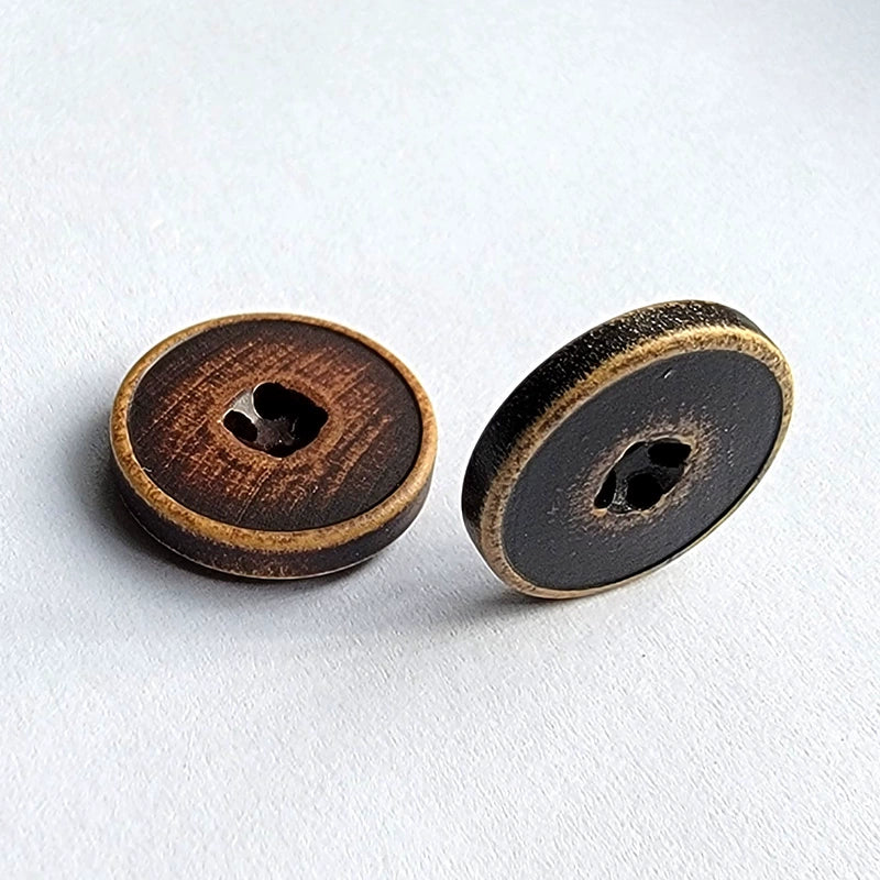 3457★  Round wood buttons black brown men's and women's clothes shirt shirt sweater cardigan buttons handmade small buttons