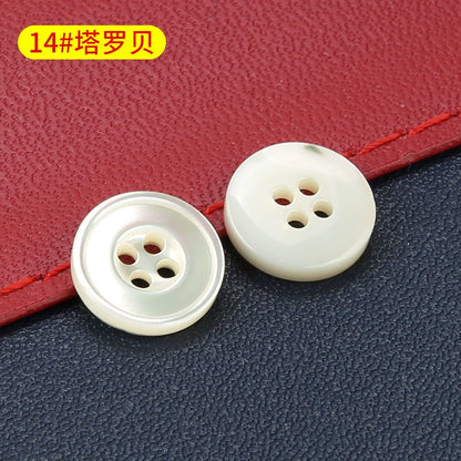 3364★  High-end shell button-up men's and women's shirts, small button-up knitted sweaters, cardigans, round four-eye versatile white buttons