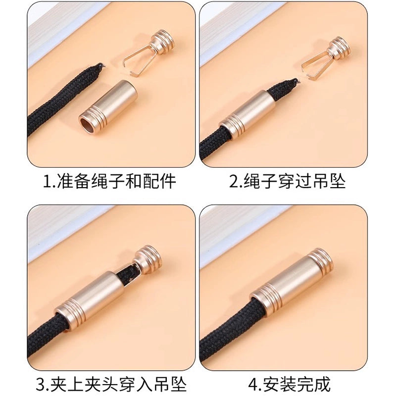 3548★ Hebilla de cabeza de metal de cuerda para ropa, pantalones, accesorios de cabeza de cuerda, suéter extraíble, sombrero, cuerda, pantalones deportivos, cordón de cintura, colgante