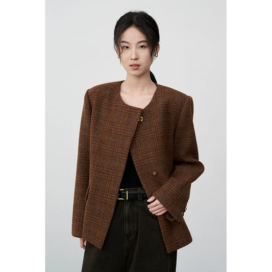 [Special Price] Wool French Small Fragrant Jacket Short High-end Old Money Style Retro Woven Wool Top