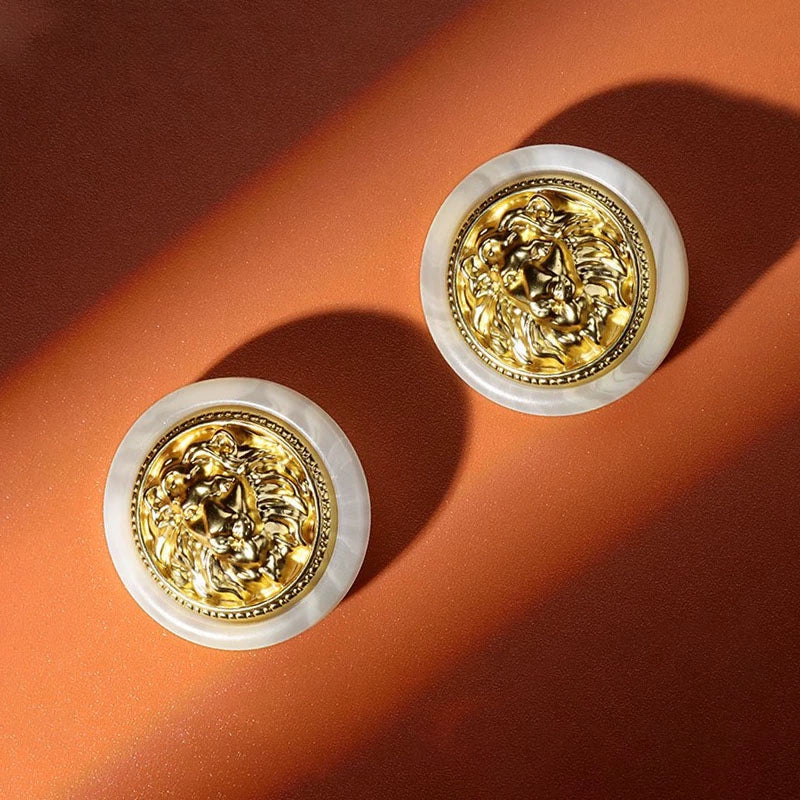 3278★  Metal lion head button men's and women's clothes jacket personalized decorative button accessories children's sweater small button top