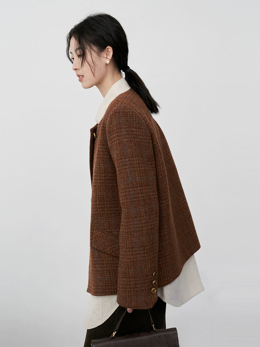 [Special Price] Wool French Small Fragrant Jacket Short High-end Old Money Style Retro Woven Wool Top