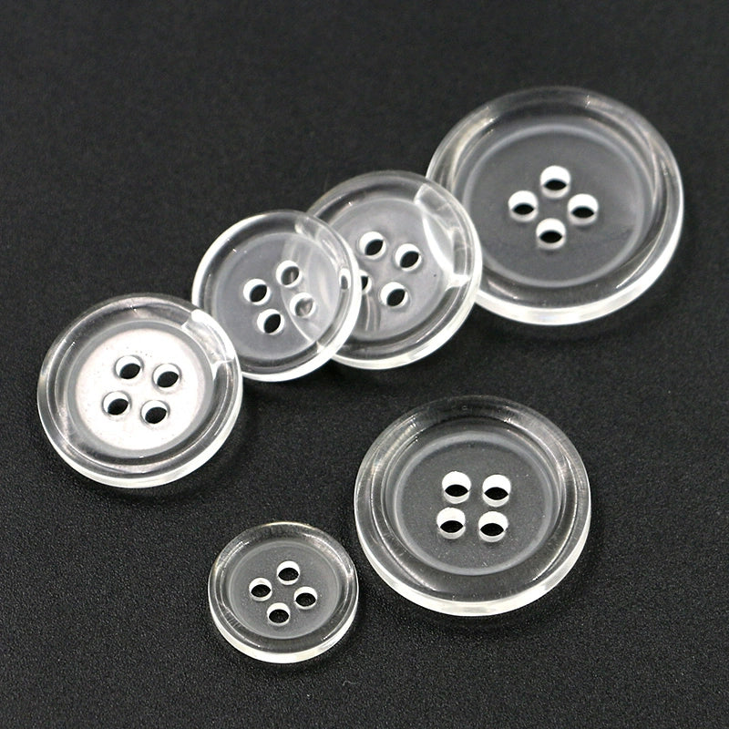 3377★  White coat buckle nurse buckle nurse button four eyes transparent thin edge shirt buckle pad buckle hospital buckle tooling buckle inner buckle