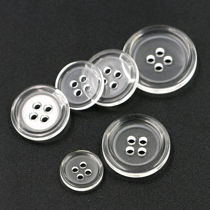 3377★  White coat buckle nurse buckle nurse button four eyes transparent thin edge shirt buckle pad buckle hospital buckle tooling buckle inner buckle