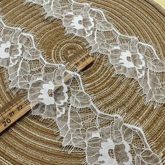 3754 Exportación de encaje de pestañas de una sola flor francesa, correa de hombro, material decorativo para cinturón, accesorios de escote DIY, ancho 8CM