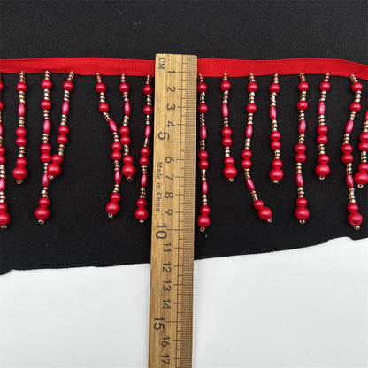 3681 Accesorios de encaje con borlas verticales para industria pesada, cortinas hechas a mano, decoración de lámparas de escritorio para ropa de boda, ancho 10 cm