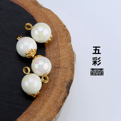 3249★  Ceramic button beads, national style retro cheongsam Hanfu Tang suit shirt, disc button versatile decorative small button blue and white porcelain